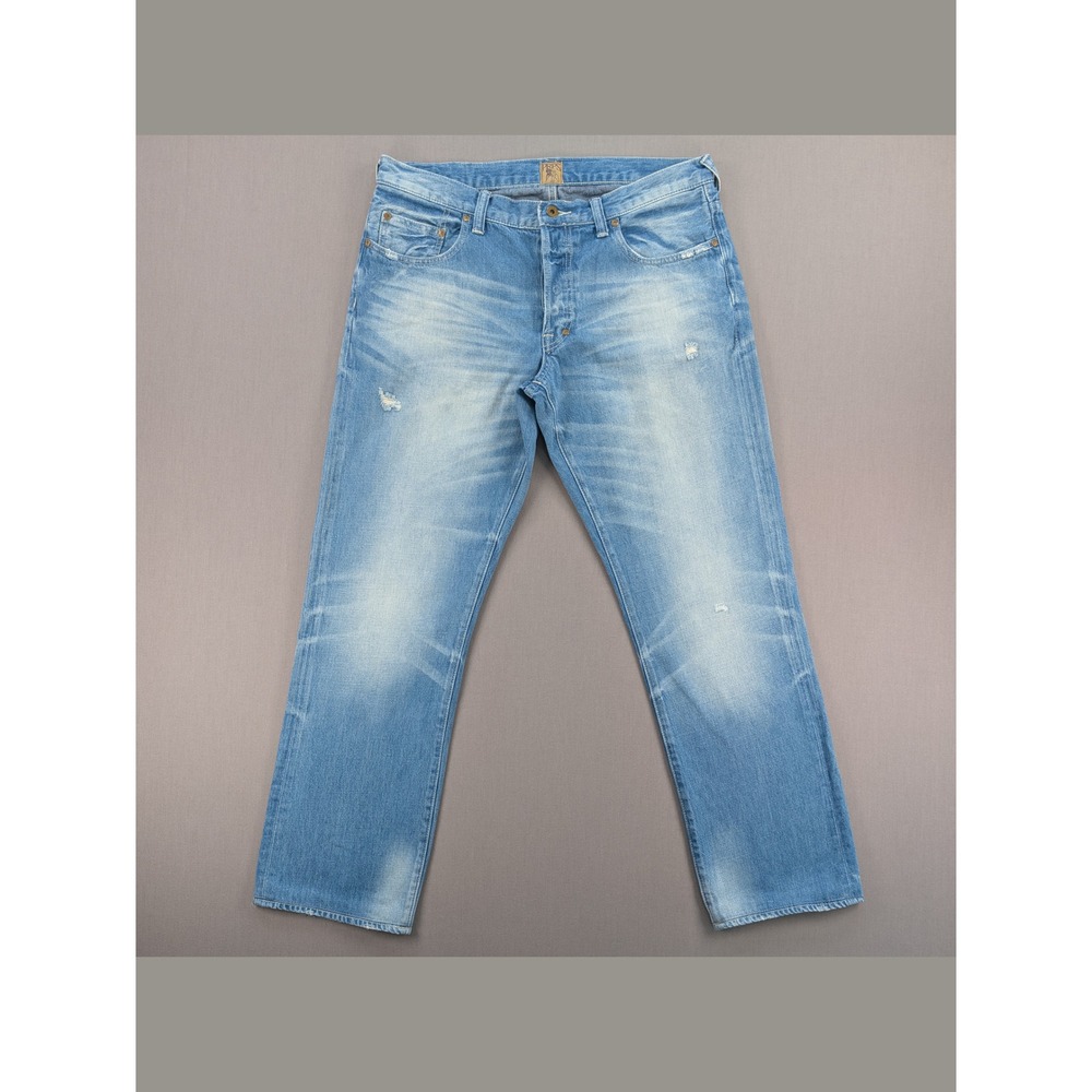 PRPS Barracuda Light Wash Distressed Straight Jeans 34